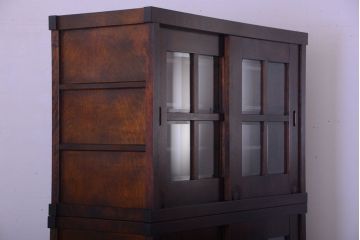 中古　民芸家具　高級品!シックでモダンな重ね食器棚