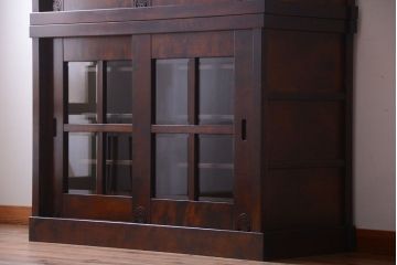 中古　民芸家具　高級品!シックでモダンな重ね食器棚