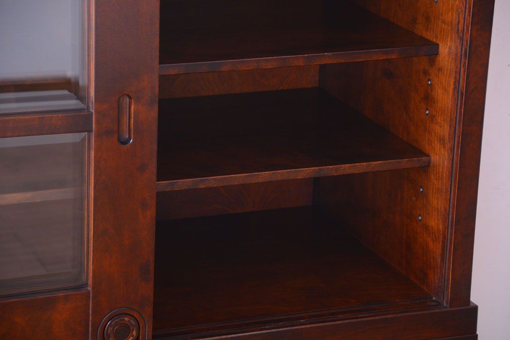 中古　民芸家具　高級品!シックでモダンな重ね食器棚