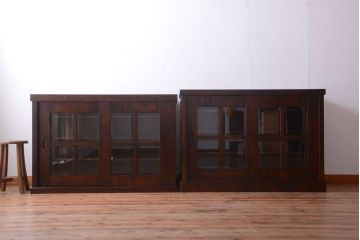 中古　民芸家具　高級品!シックでモダンな重ね食器棚