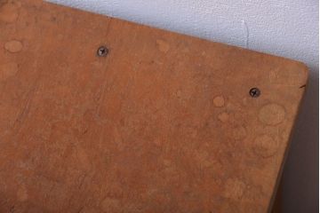 レトロ家具　昭和レトロ　古い学校の木製角スツール2脚セット(1)