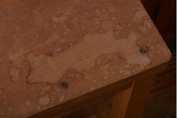 レトロ家具　昭和レトロ　古い学校の木製角スツール2脚セット(3)