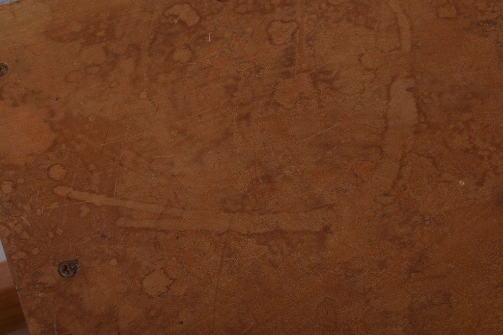 レトロ家具　昭和レトロ　古い学校の木製角スツール(1)