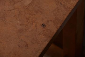 レトロ家具　昭和レトロ　古い学校の木製角スツール(1)