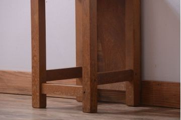レトロ家具　昭和レトロ　古い学校の木製角スツール(1)