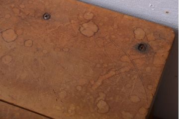 レトロ家具　昭和レトロ　古い学校の木製角スツール(2)