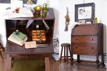 アンティーク家具　イギリスアンティーク　アールデコ様式の優雅なライティングビューロー