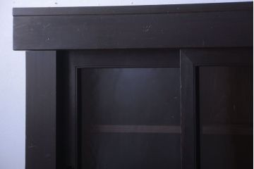 アンティーク家具　六尺　古民具・骨董　4枚引き戸の高級重ね収納棚(水屋箪笥)