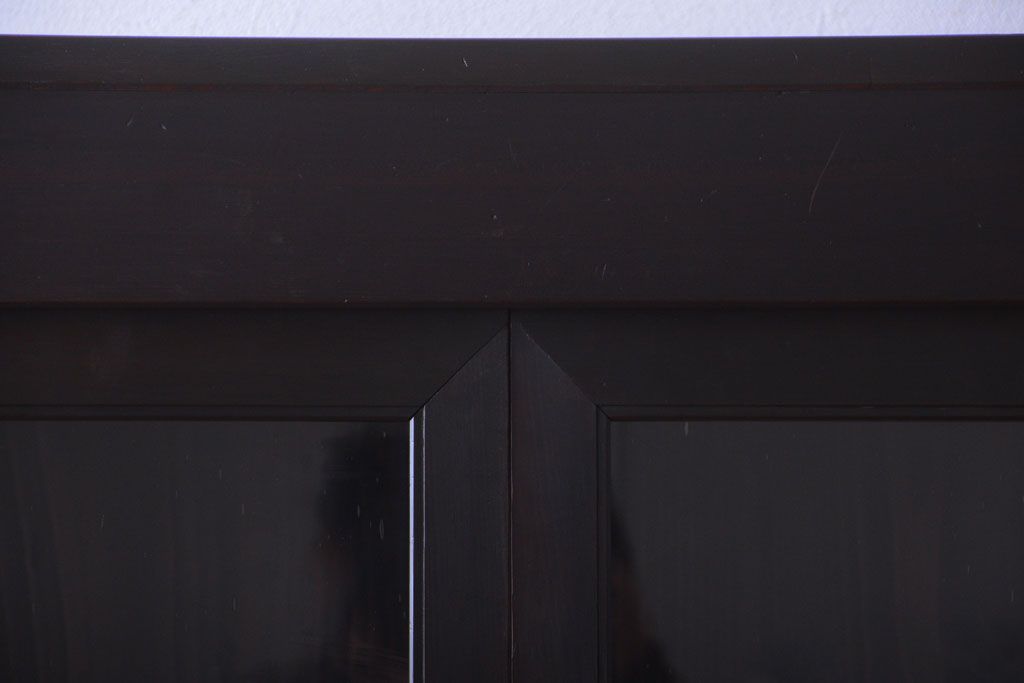 アンティーク家具　六尺　古民具・骨董　4枚引き戸の高級重ね収納棚(水屋箪笥)