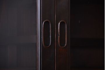 アンティーク家具　六尺　古民具・骨董　4枚引き戸の高級重ね収納棚(水屋箪笥)