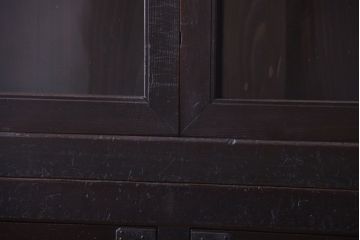 アンティーク家具　六尺　古民具・骨董　4枚引き戸の高級重ね収納棚(水屋箪笥)