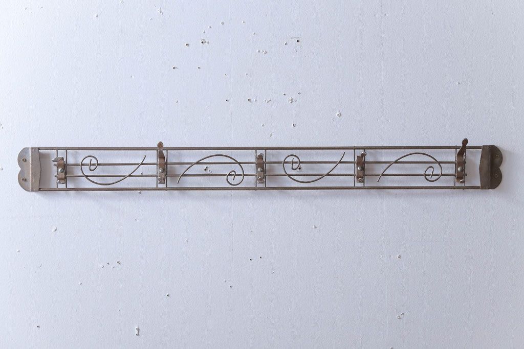 アンティーク雑貨　昭和レトロ　古いアイアンのおしゃれなウォールフック