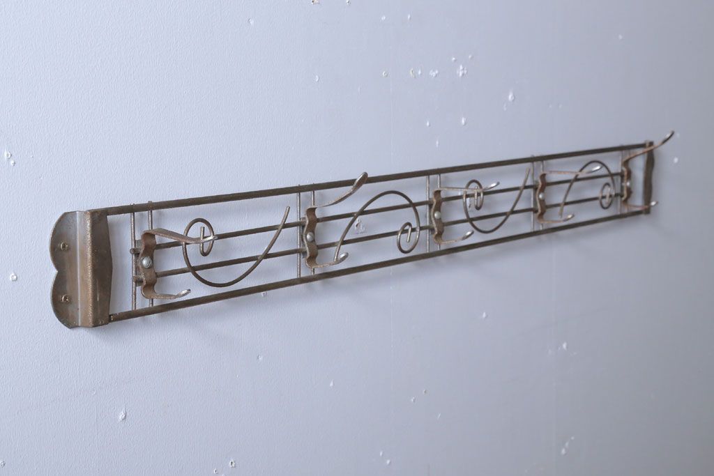 アンティーク雑貨　昭和レトロ　古いアイアンのおしゃれなウォールフック