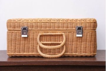 アンティーク雑貨　アンティーク　レトロな花柄がかわいいバスケット