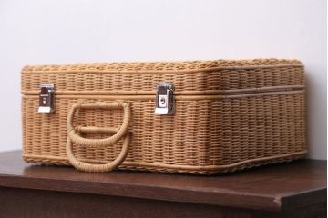 アンティーク雑貨　アンティーク　レトロな花柄がかわいいバスケット