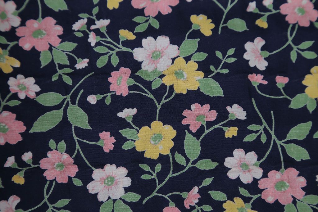 アンティーク雑貨　アンティーク　レトロな花柄がかわいいバスケット