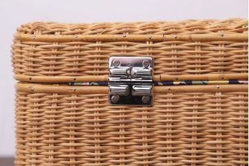 アンティーク雑貨　アンティーク　レトロな花柄がかわいいバスケット