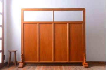 アンティーク　モールガラス入り!レトロでおおきなパーテーション(衝立て)