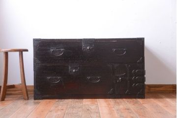 アンティーク家具　古民具・骨董　明治期　総桐材の時代箪笥ローボード