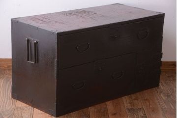 アンティーク家具　古民具・骨董　明治期　総桐材の時代箪笥ローボード