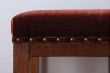 レトロ家具　和製アンティーク　古い木のレトロなクッション座面角スツール