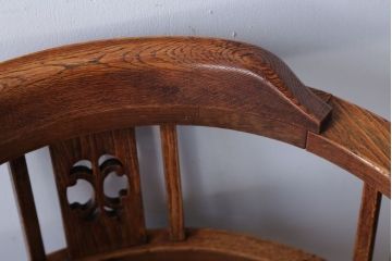 アンティーク家具　和製アンティーク　アーム付きのシックな回転椅子(2)