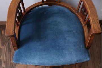 アンティーク家具　和製アンティーク　アーム付きのシックな回転椅子(2)