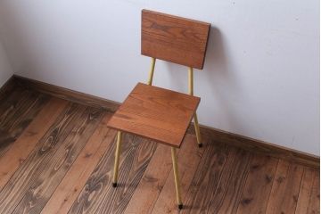 アンティーク家具　アンティーク　小振りなペイントアイアンレッグチェア