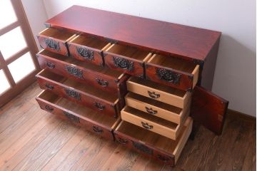 中古　伝統民芸家具 岩谷堂　横型衣装箪笥(和箪笥サイドボード)(定価約60万円)