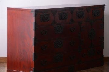 中古　伝統民芸家具 岩谷堂　横型衣装箪笥(和箪笥サイドボード)(定価約60万円)