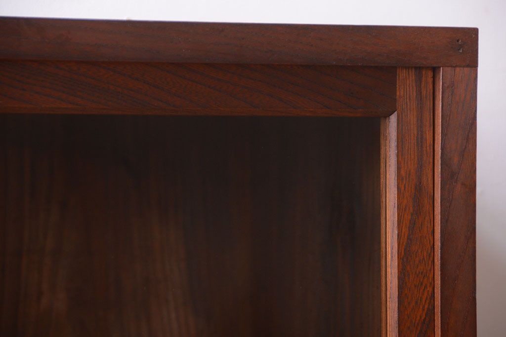 アンティーク家具　和製アンティーク　前面欅材!大きなガラス引き戸の収納棚