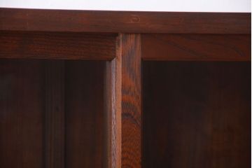 アンティーク家具　和製アンティーク　前面欅材!大きなガラス引き戸の収納棚