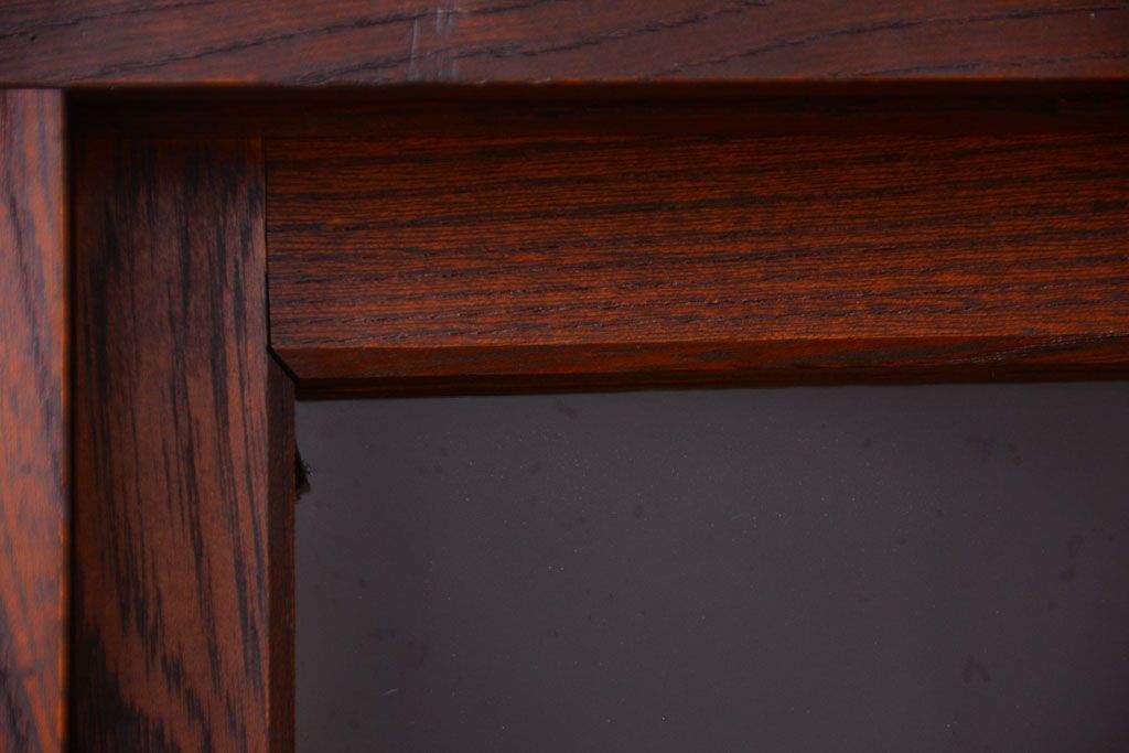 アンティーク家具　和製アンティーク　前面欅材!大きなガラス引き戸の収納棚