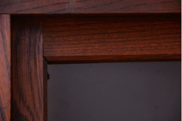 アンティーク家具　和製アンティーク　前面欅材!大きなガラス引き戸の収納棚