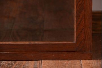 アンティーク家具　和製アンティーク　前面欅材!大きなガラス引き戸の収納棚