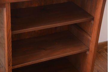 アンティーク家具　和製アンティーク　前面欅材!大きなガラス引き戸の収納棚