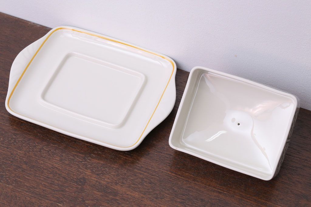 アンティーク雑貨　Villeroy&Boch(ビレロイ&ボッホ)　バスケット　バターケース・調味料入れ