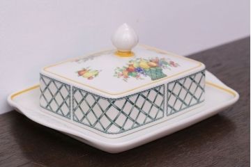 アンティーク雑貨　Villeroy&Boch(ビレロイ&ボッホ)　バスケット　バターケース・調味料入れ