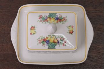 アンティーク雑貨　Villeroy&Boch(ビレロイ&ボッホ)　バスケット　バターケース・調味料入れ