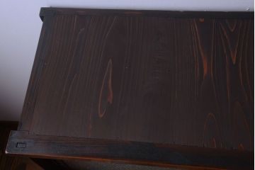 アンティーク家具　和製アンティーク　ダイヤガラス入り!前面欅材の引き戸収納棚