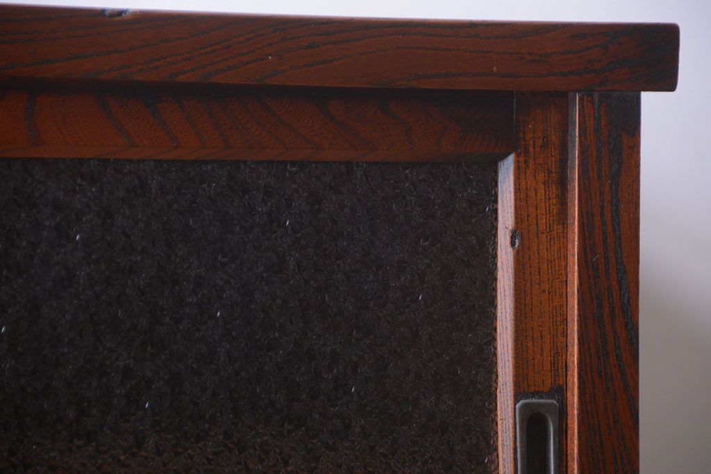 アンティーク家具　和製アンティーク　ダイヤガラス入り!前面欅材の引き戸収納棚