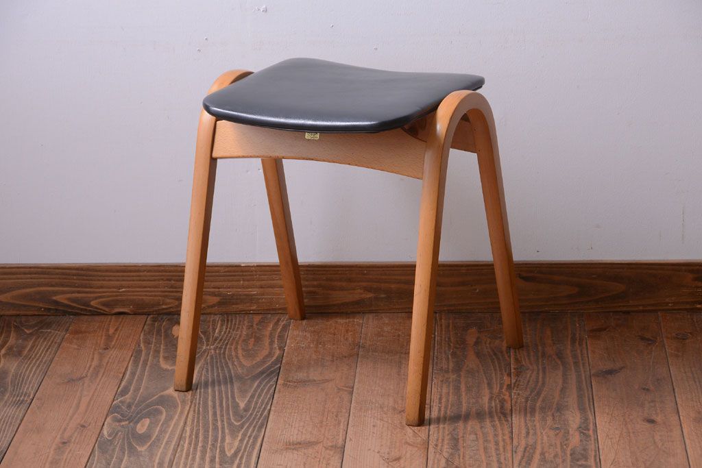ヴィンテージ家具　秋田木工　ビンテージ品　シンプルで上品なスツール