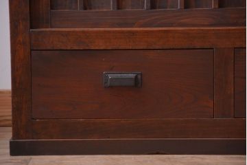 アンティーク家具　古民具・骨董　縦桟戸の高級水屋箪笥サイドボード(リビングボード・テレビボード)