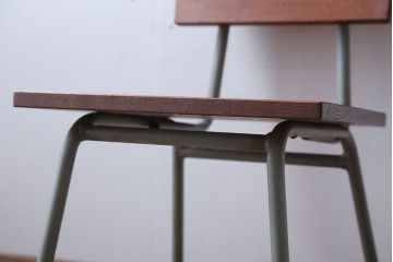 アンティーク家具　アンティーク　シンプルなペイントアイアンレッグチェア