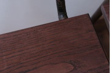 アンティーク家具　和製アンティーク　小振りなアイアンレッグチェア2脚セット(2)