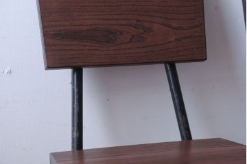 アンティーク家具　和製アンティーク　小振りなアイアンレッグチェア2脚セット(1)