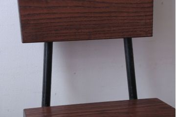 アンティーク家具　アンティーク　オーク材製!小振りなアイアンレッグチェア(2)