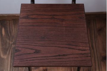 アンティーク家具　アンティーク　オーク材製!小振りなアイアンレッグチェア(2)