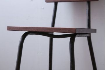 アンティーク家具　アンティーク　オーク材製!小振りなアイアンレッグチェア(3)