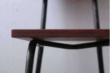 アンティーク家具　アンティーク　オーク材製!小振りなアイアンレッグチェア(3)